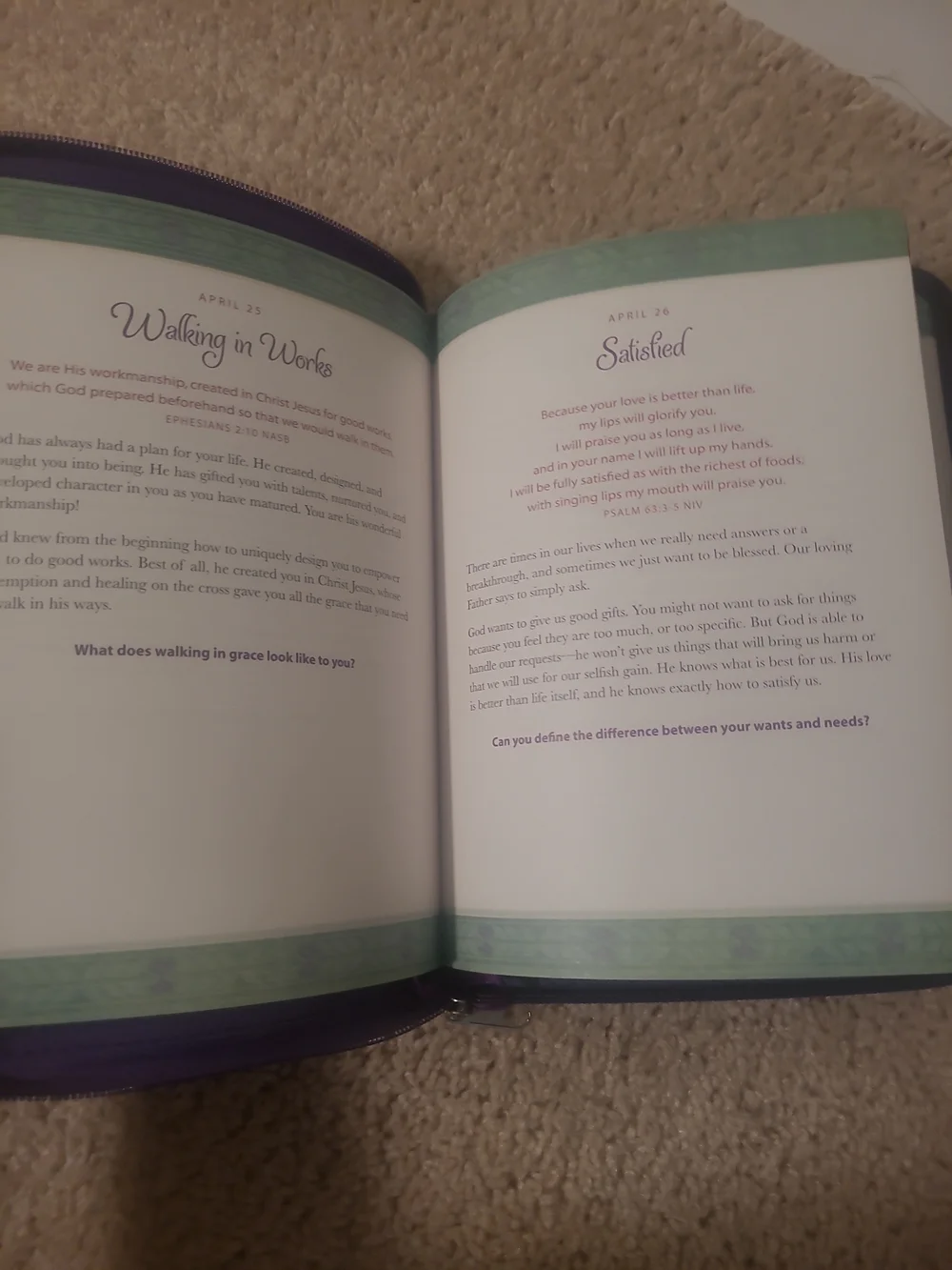God Is Always With Me Devotional Coffee Table Book - Purple - Picture 4 of 5